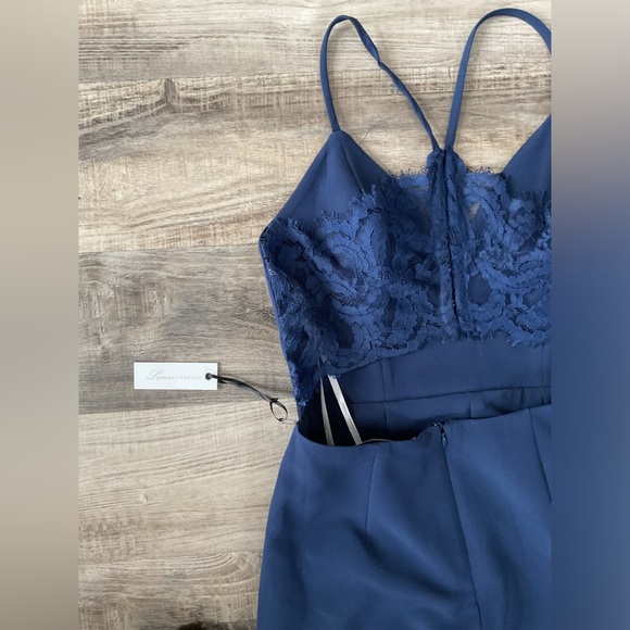 NWT Lovers + Friends Navy Helena Gown - Size 2 - Picture 6 of 8